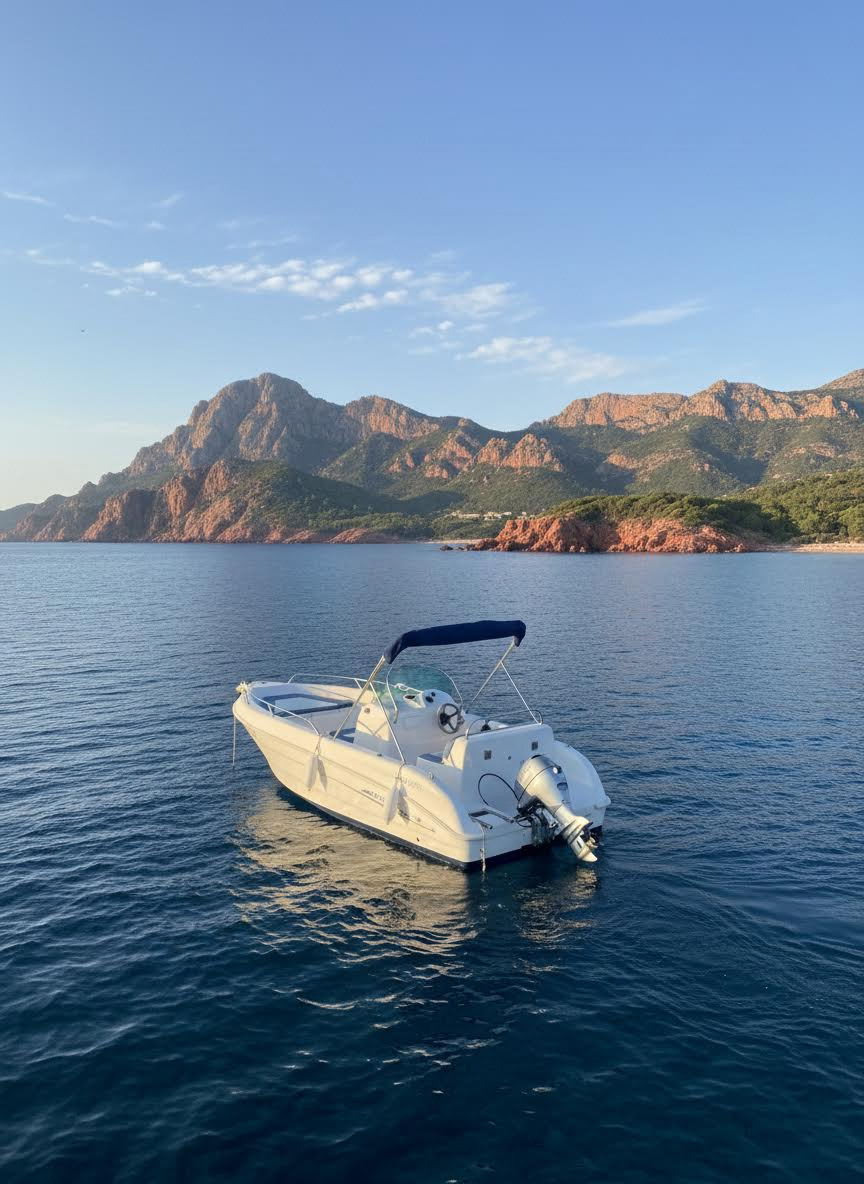Bateau devant l'ésterel